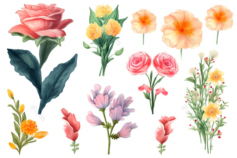 鲜花背景图片,鲜花边框元素,PNG,免抠素材